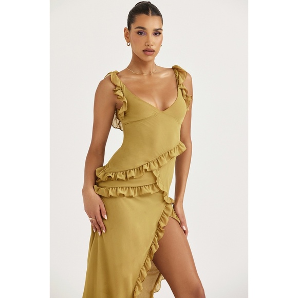 NEW House of CB Pixie Dress Olive Large - Picture 5 of 16